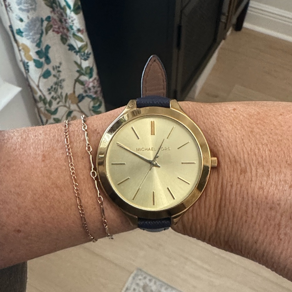 Michael Kors Gold Dial with Blue Strap Watch